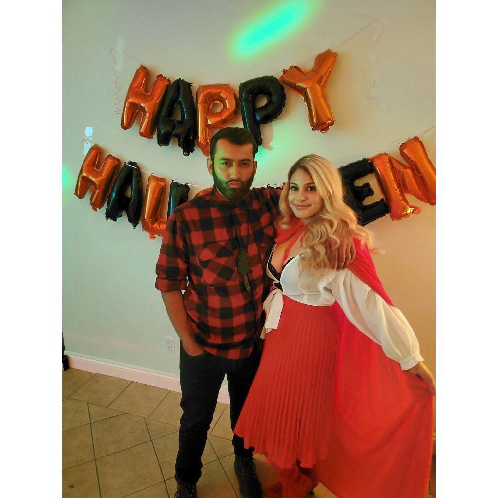 Our first Halloween as a couple, Little Red & The Hunter, October 2020.