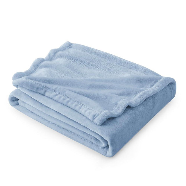 Bedsure Fleece Blankets Twin Size Light Blue - 300GSM Lightweight Plush Fuzzy Cozy Soft Blanket for Bed, Sofa, Couch, Travel, Camping, 60x80 inches