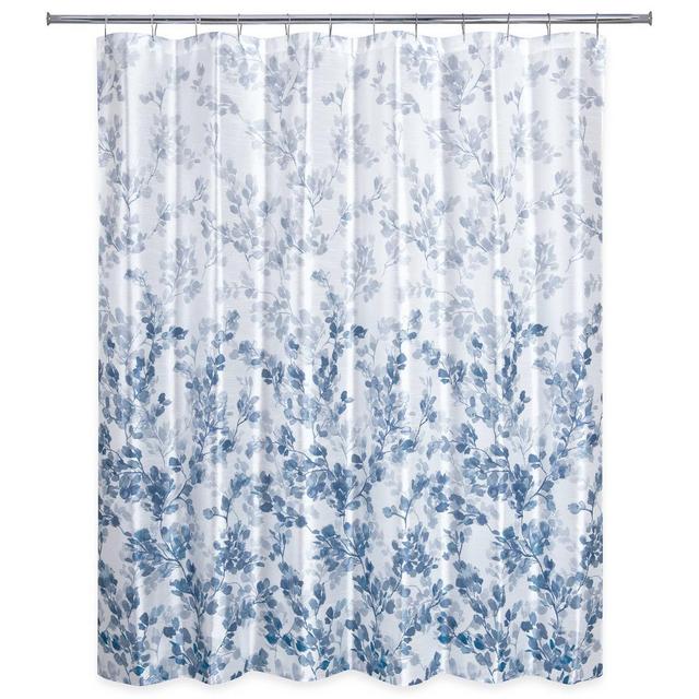 Ombre Vine Floral Shower Curtain Navy - Allure Home Creation