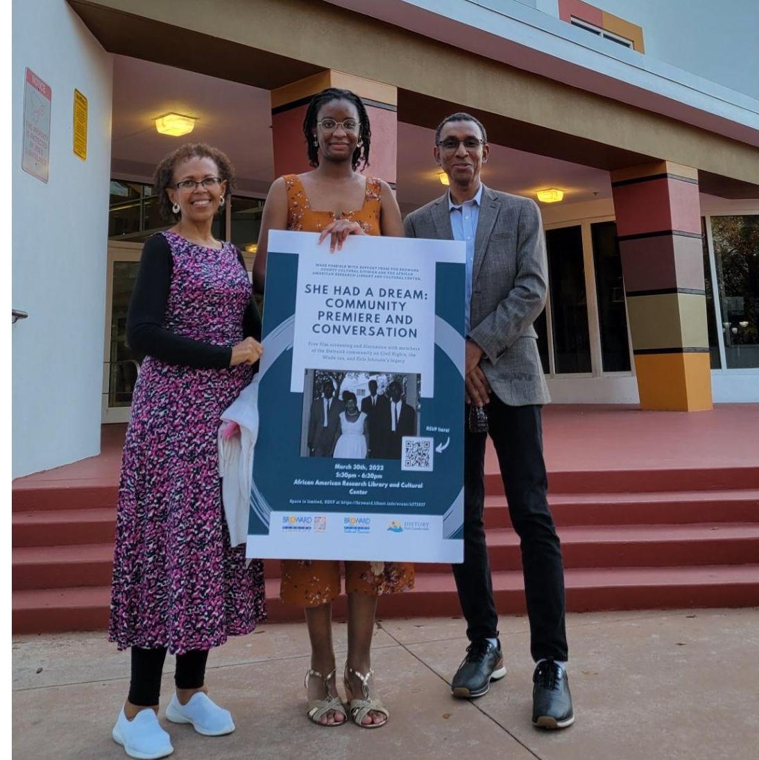 Photographed with filmmaker, Janay Joseph, after the premiere of her documentary honoring civil rights icon, Eula Johnson.