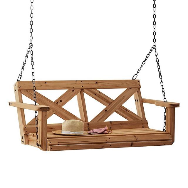 Backyard Discovery 2006614 Farmhouse Cedar Porch Swing, Light Brown