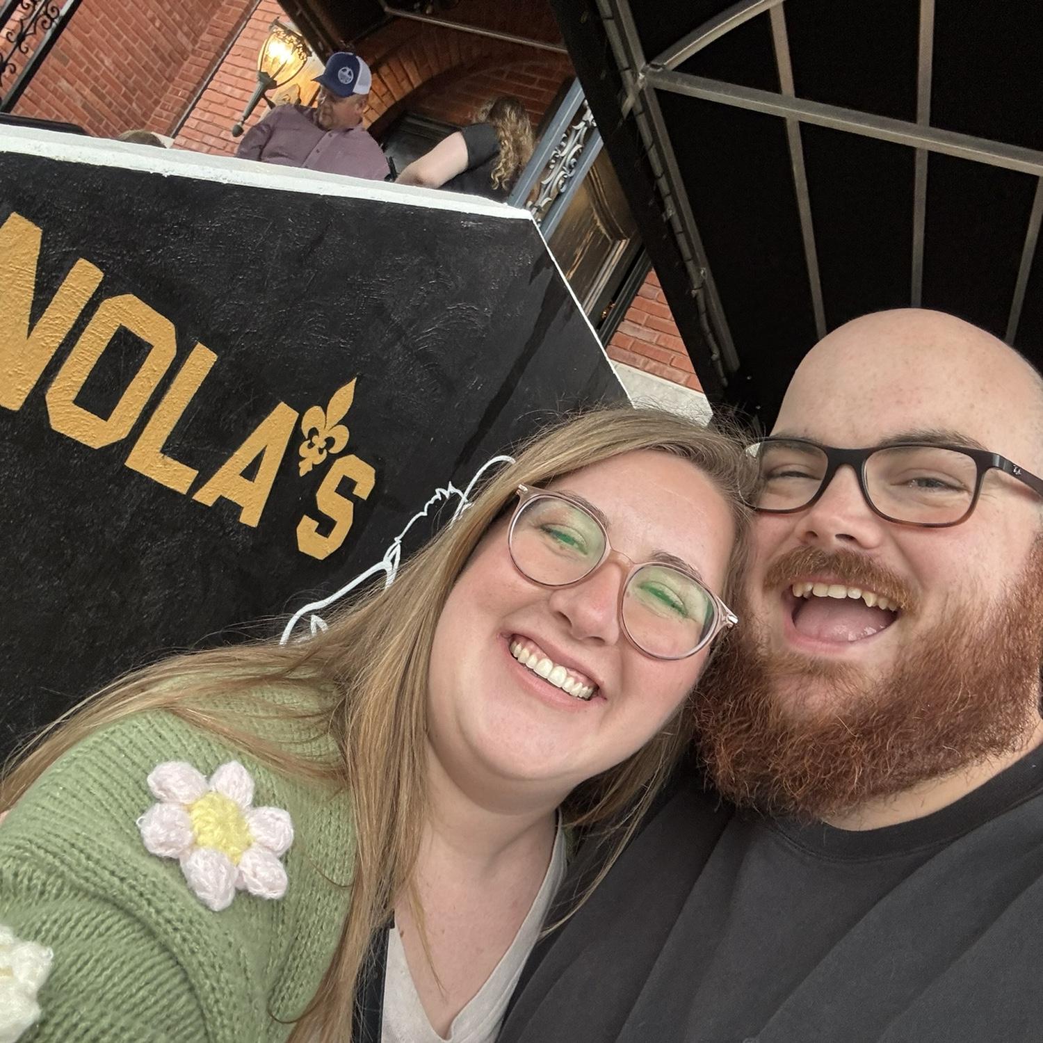 At Nola’s to introduce Madison to Kyle- went well!