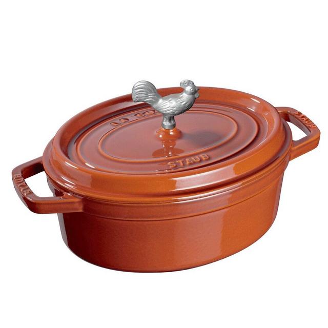 Staub 5.75 qt. Non-Stick Cast Iron Oval Dutch Oven with Lid