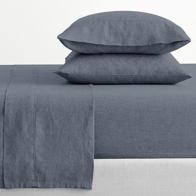 Steel Blue Belgian Linen Sheet Set, King