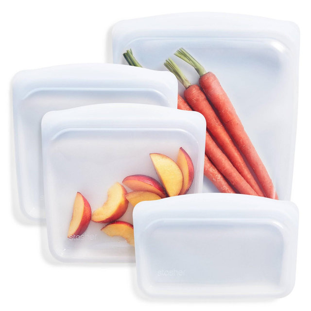 stasher Lunch Starter Reusable Food Storage Bags - Clear - 4pk