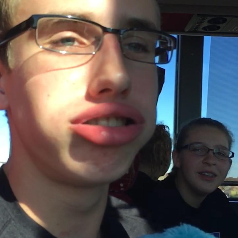Band bus shenanigans with Isaac (Groomsman)