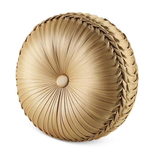 J Queen New York Napoleon Gold Tufted Round Decorative Pillow