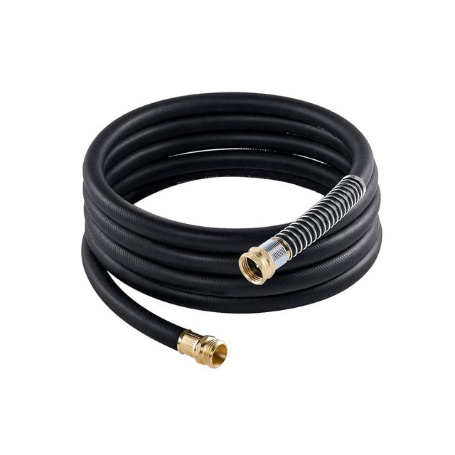 Guitrees Leader Garden Hose 15ft x 5/8", Heavy Duty Short Water Hose, Male to Female Fittings, Five Layered Braiding for Durability, 1000PSI Burst, 200PSI Working (Black)