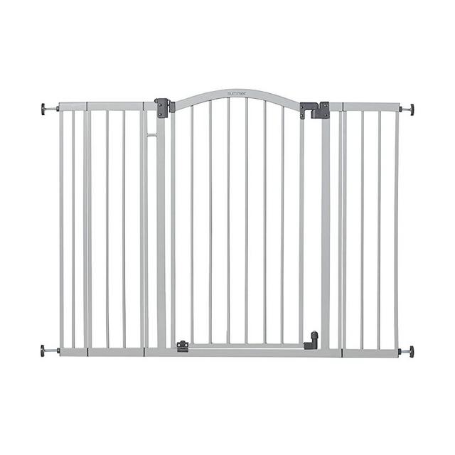 Summer Extra Tall & Wide Safety Baby Gate, Cool Gray Metal Frame – 38” Tall, Fits Openings 29.5” to 53” Wide, Baby and Pet Gate for Extra-Wide Doorways, Stairs, and Wide Spaces