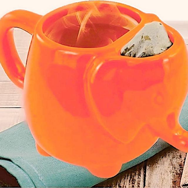 Elephant Tea Mug 15oz (Orange)