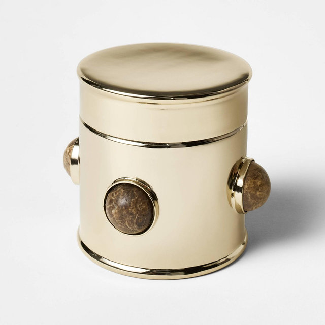 Brass Canister with Stone Details - Threshold™ designed with Studio McGee