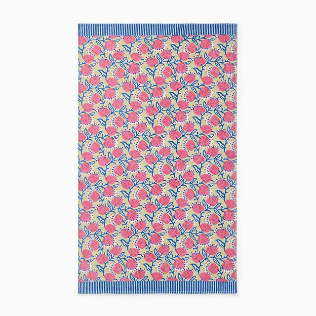 Floral Vine Beach Towel, 40x70, Fog Green