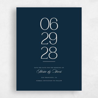 Deepest Teal, Blue Wedding Save the Date - Grazio Portrait