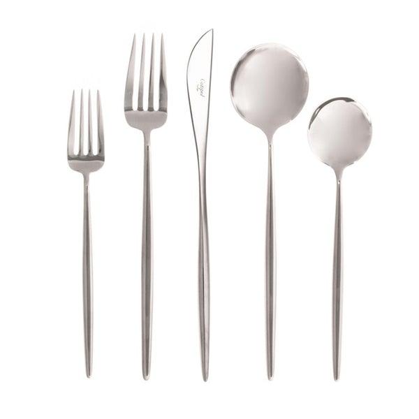 Moon Cutlery - Polished Steel - 5pc Set