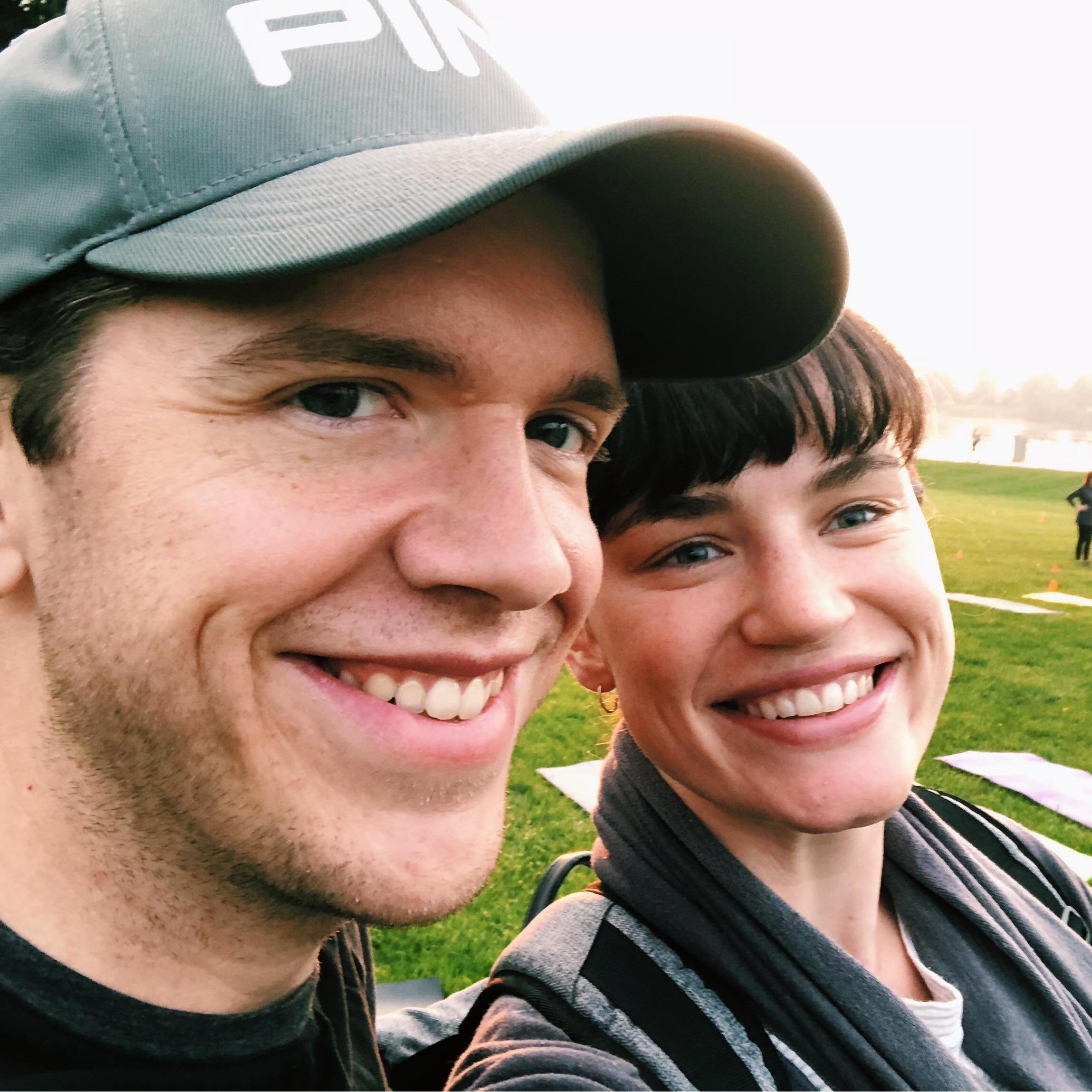 Our first "marathon" together (5k, yoga, meditation)