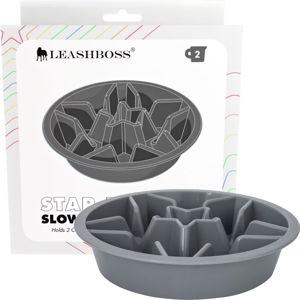 LEASH BOSS Raised Pet Feeders Slow Feed Dog Bowl, 2-cup, Gray - Chewy.com