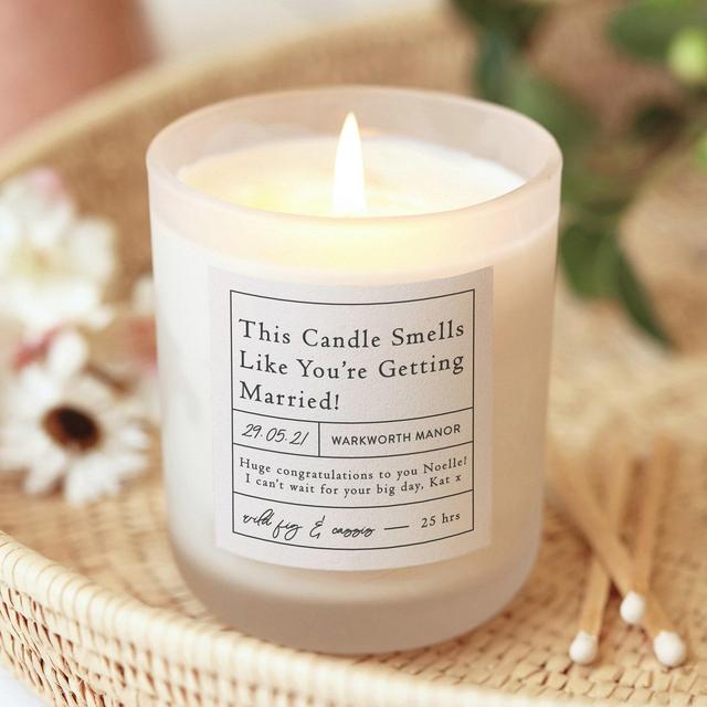 Wedding Gift for Bride Fun Candle - Unique Personalised Wedding Gift for Couple, Bride, Soy Wax (no paraffin)