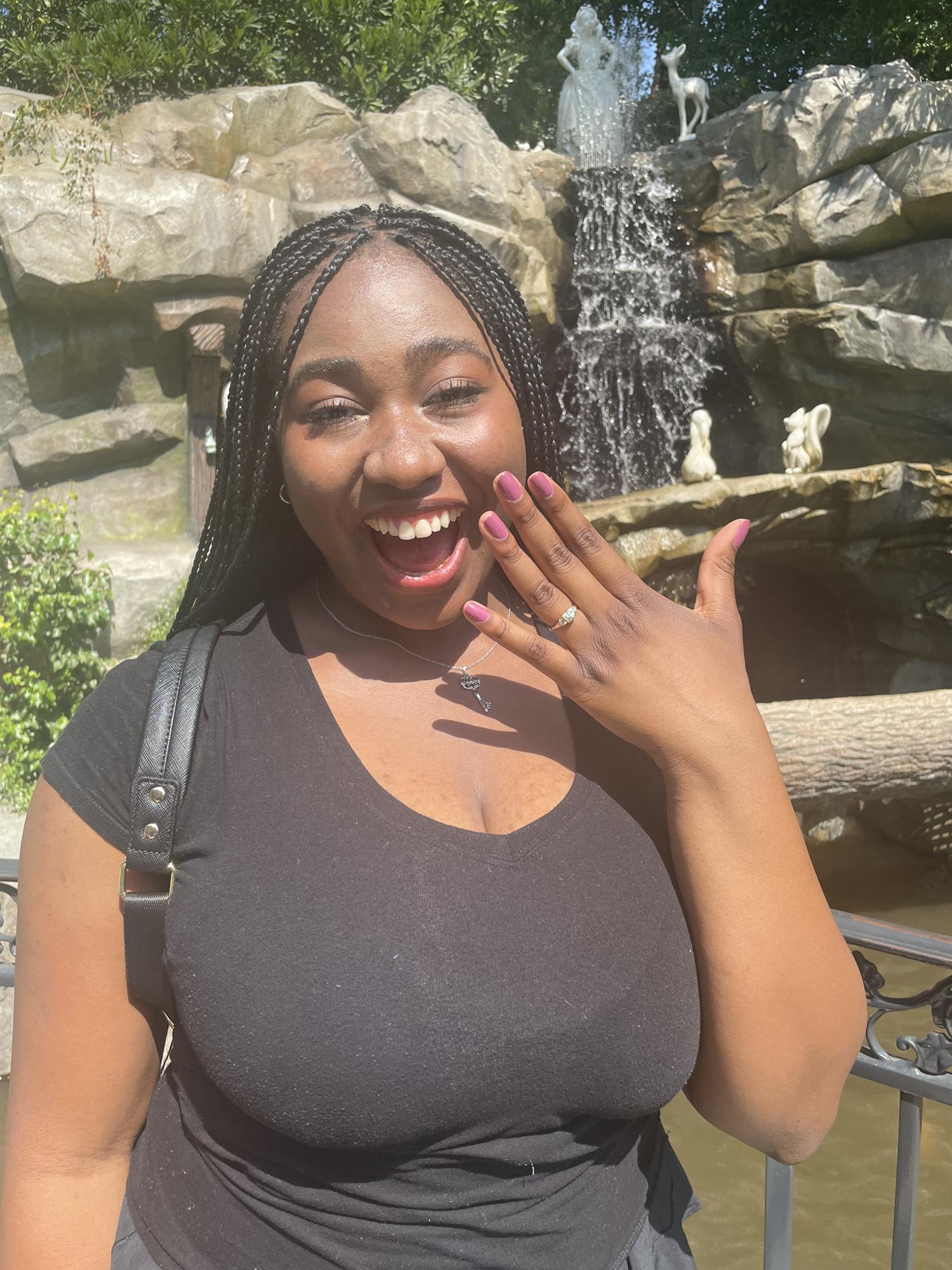 Here's me after getting engaged! I was absolutely elated!