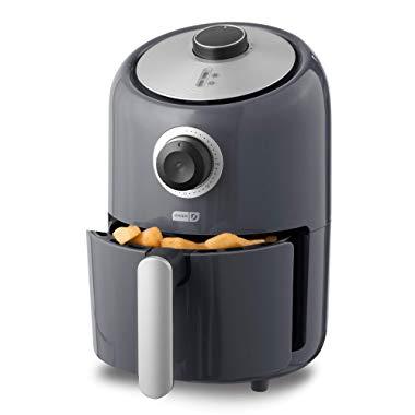 Dash Compact Air Fryer 1.2 L Electric Air Fryer Oven Cooker with Temperature Control, Non Stick Fry Basket, Recipe Guide + Auto Shut off Feature - Grey