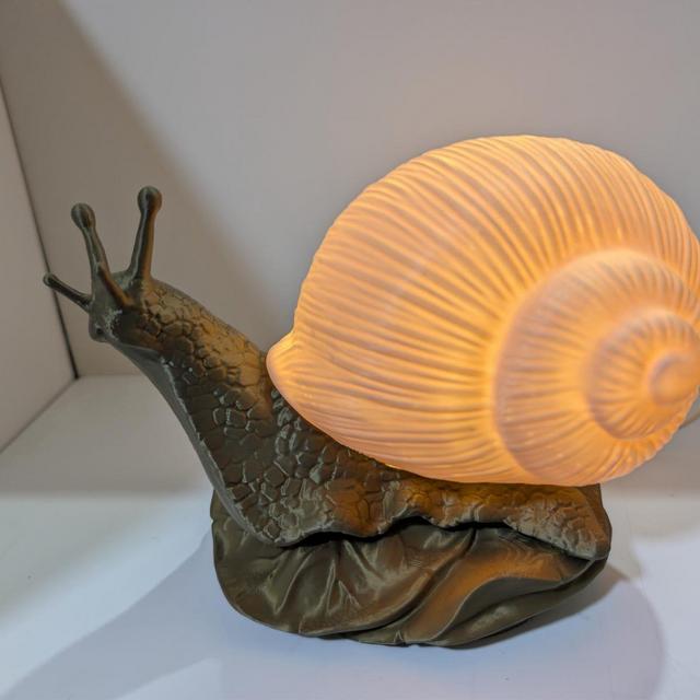 Snail Tiffany-Style Lamp Night Light, USB Table Lamp, Cottagecore Accent piece