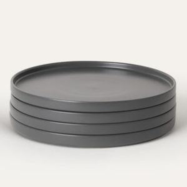 Portuguese Stoneware Dinner Plates (4 Piece Set) - Noir - Made in Portugal