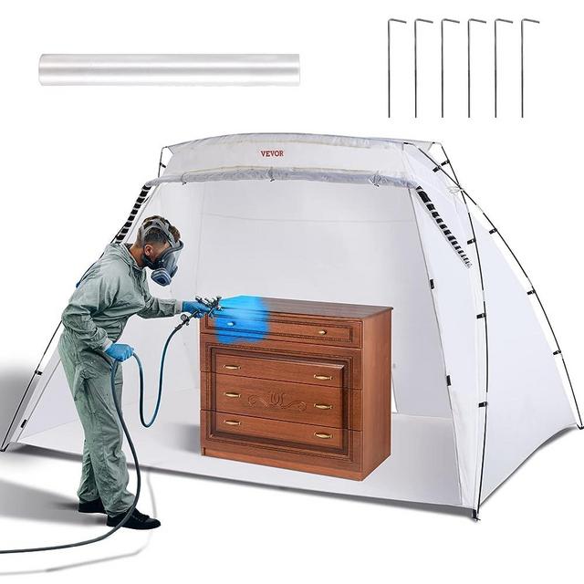 VEVOR Portable Paint Booth,10x7x6ft Larger Spray Paint Tent with Built-in Floor & Mesh Screen & Windproof Hooks, Painting Tent Station for Furniture DIY Hobby Tool, Spray Paint Shelter,Extra Large