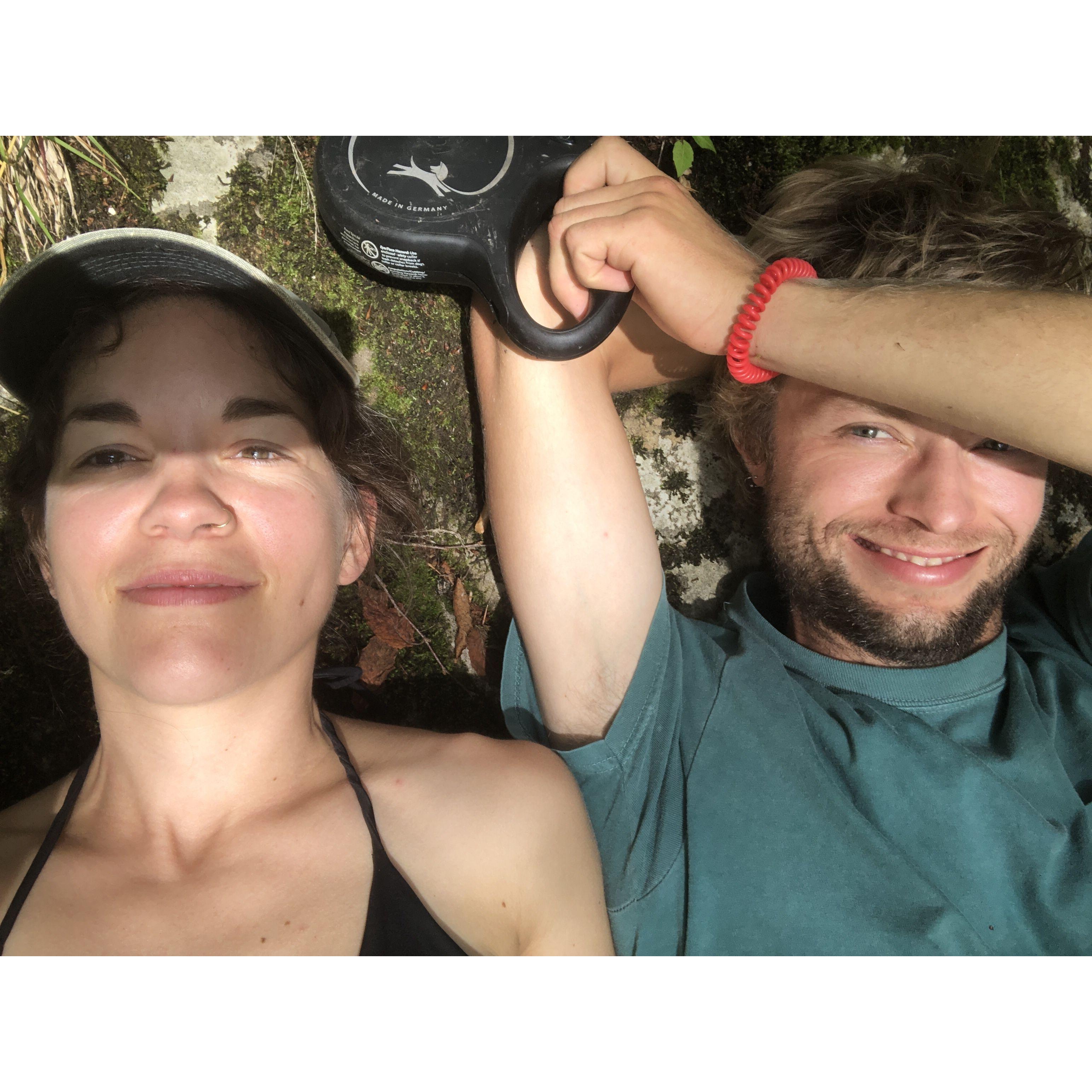 A swimming hole break while camping and hiking in West Virginia, 2023