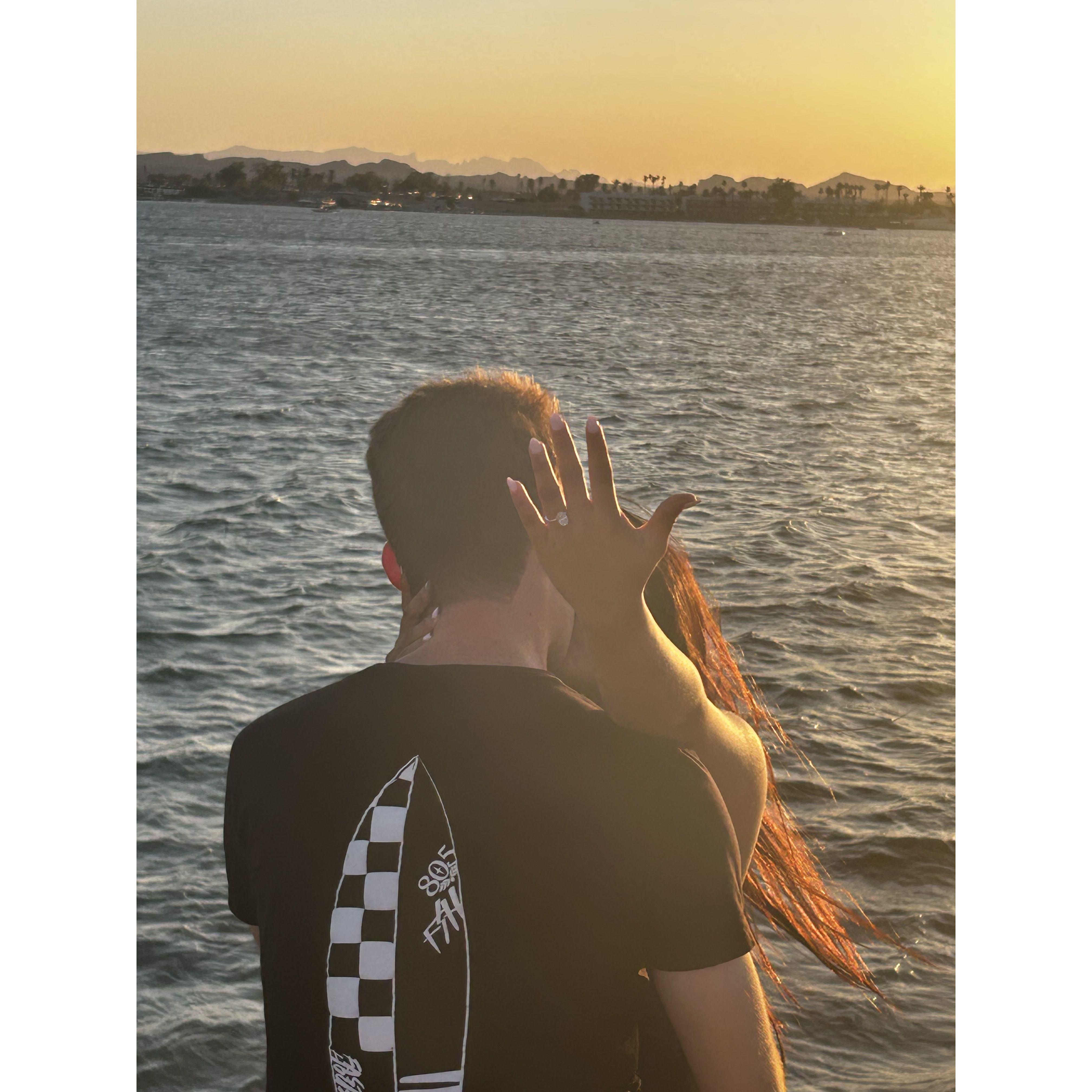 Moments after I said yes, we went to watch the sunset.
