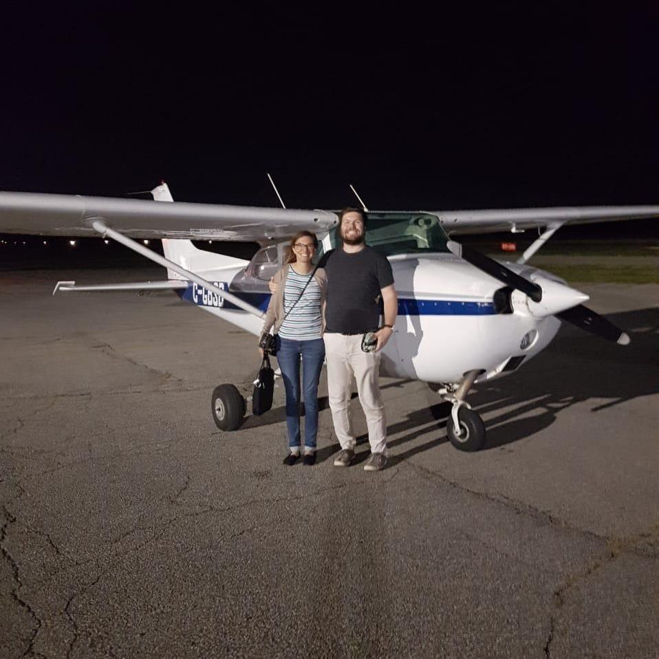 Daniel risked both his and Kayla's lives flying them over Toronto. Big ups to groomsman Andrew Castrucci.