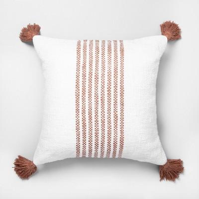Rose Gold Slub Stripe Throw Pillow - Hearth & Hand™ with Magnolia