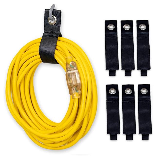 Spire Heavy-Duty Cable Storage Straps (6 Pack) Extension Cord Organizer, Hoses, Ropes, Garage Tool Storage, RV and Boat Organization