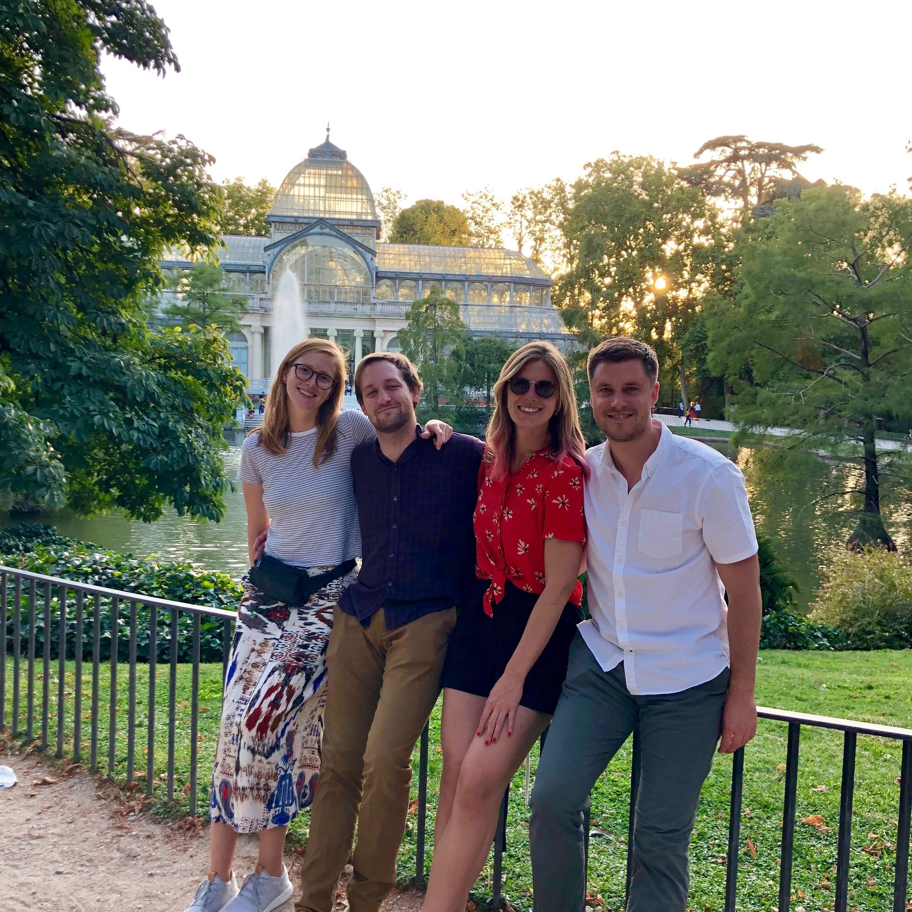 With May's sister Lena and partner Rob in Madrid, Spain. 2019.