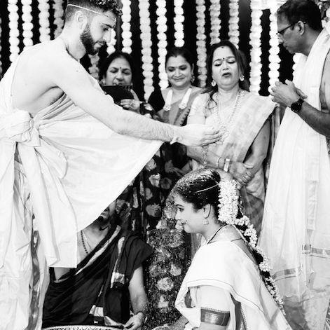 ✨ Another unforgettable moment—the priest invited us to play lighthearted games as husband and wife, and Arman and I showered each other in glitter and laughter.