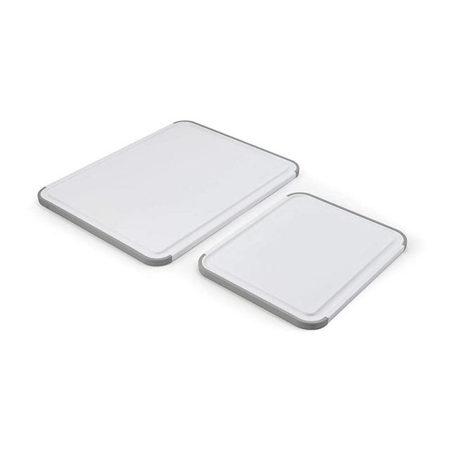 KitchenAid Classic Nonslip 2 Piece Plastic Cutting Board, 8x10-Inch, 11x14-Inch, White