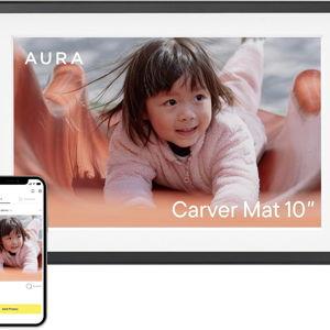 Aura Carver 10" HD WiFi Digital Picture Frame – Free Unlimited Cloud Storage – Send Photos from Phone – No Subscription – Auto On/Off – Gift for Parents & Grandparents – Quick 1 Minute Setup