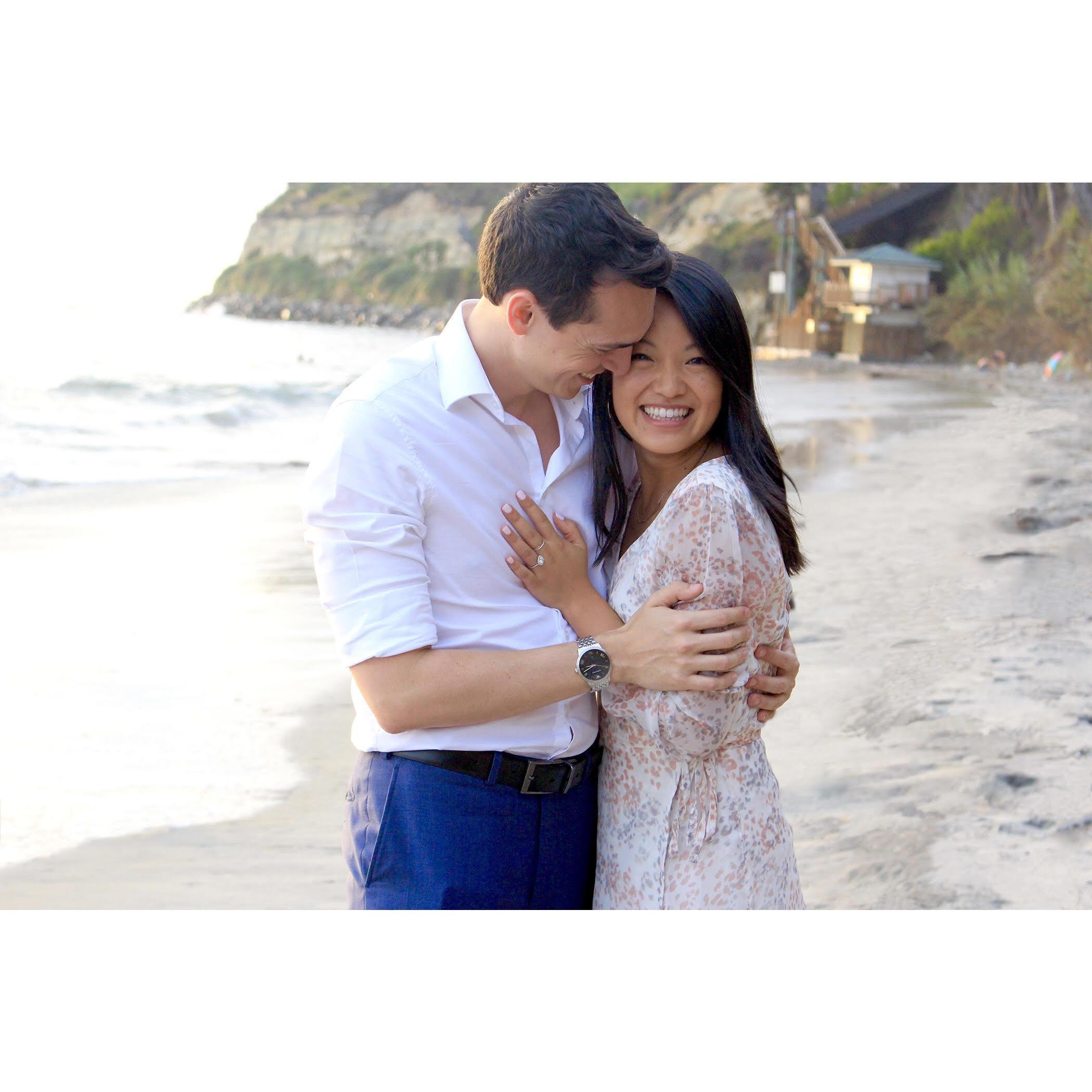 August 28, 2019: the date we got engaged at Swami's Beach!