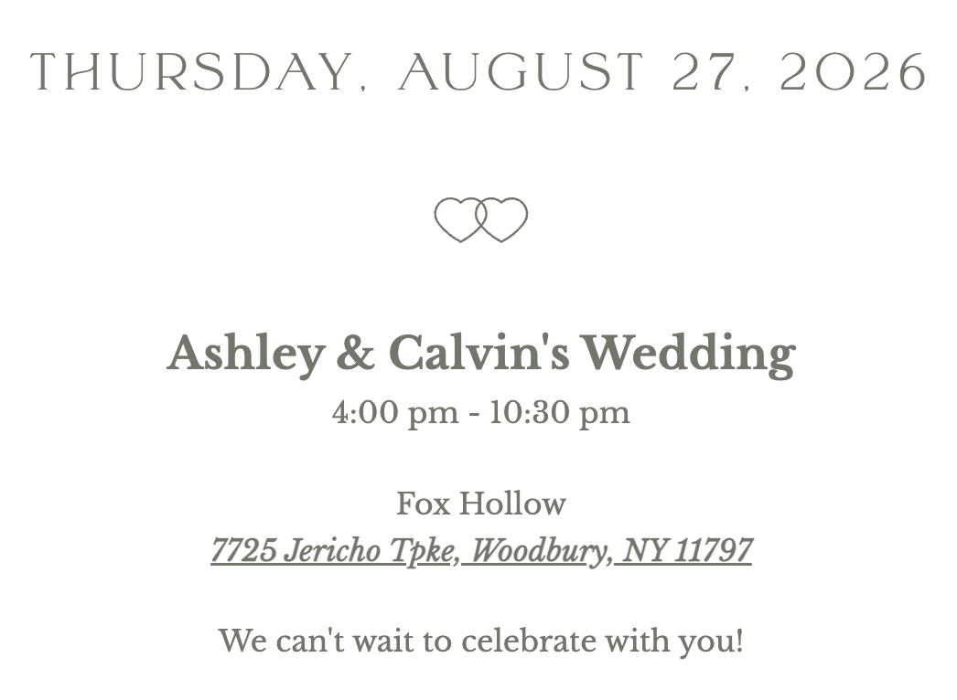 The Wedding Website of Ashley Chambers and Calvin Tatum