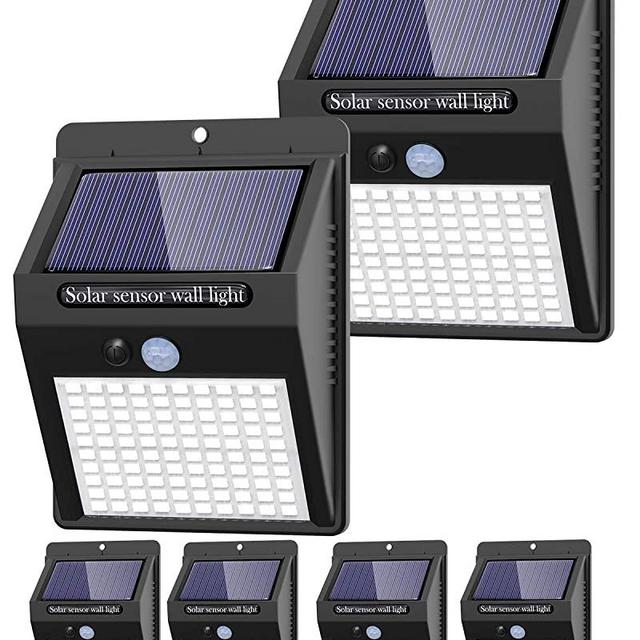 6 Pack Solar Lights Outdoor, 3 Modes/100LED Solar Security Lights Wireless IP65 Waterproof Solar Motion Lights Outdoor Solar Wall Lights Outdoor Lights for Front Door, Backyard, Garage, Deck…
