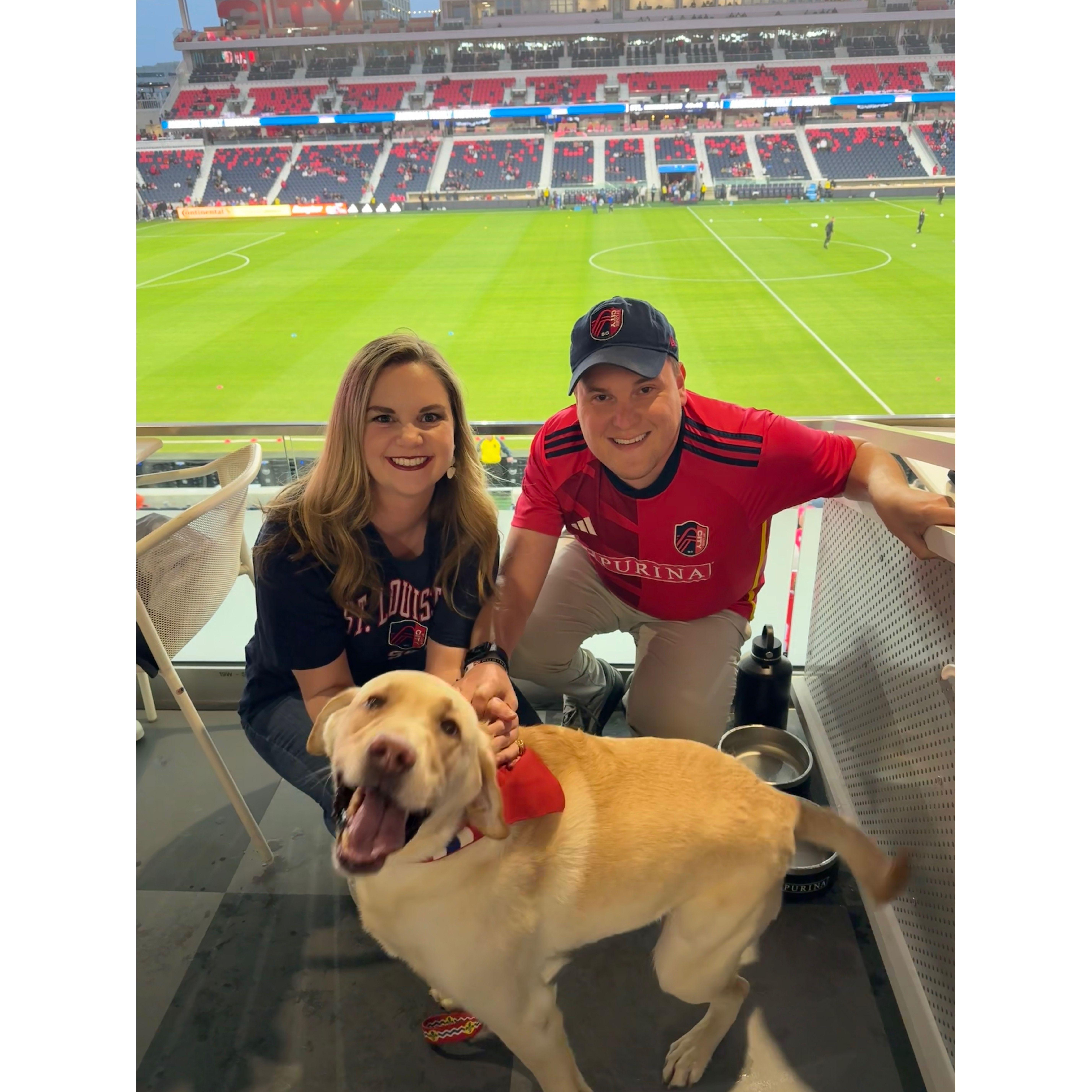 Mr. Rudy was the Purina Pet of the Game at the St. Louis City soccer game in March 2025