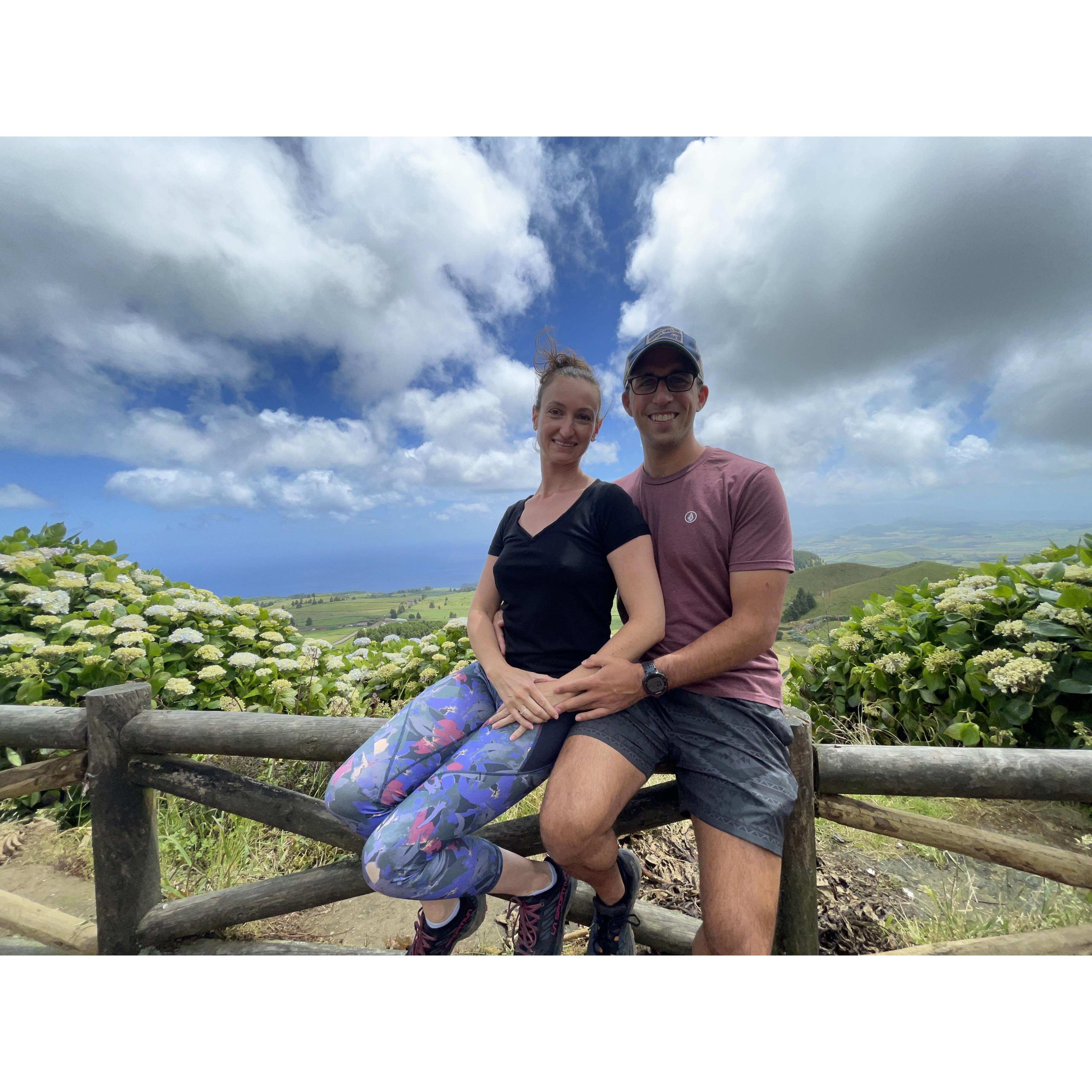 On vacation in the Azores.  Where the engagement happened!