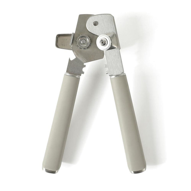 Calphalon Edge Stainless Steel Multifunction Heavy Duty Can Opener and Bottle Opener w/Thermoplastic Rubber Handle - Taupe