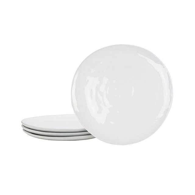 Fitz and Floyd Everyday Whiteware Dinner Plate 4 Piece Set