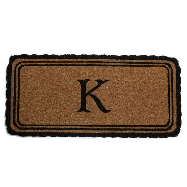 1.5x3 Scalloped Monogram Doormat “K”