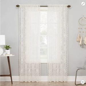 Ariella Farmhouse Lace Rod Pocket Sheer Curtain Panel - No. 918