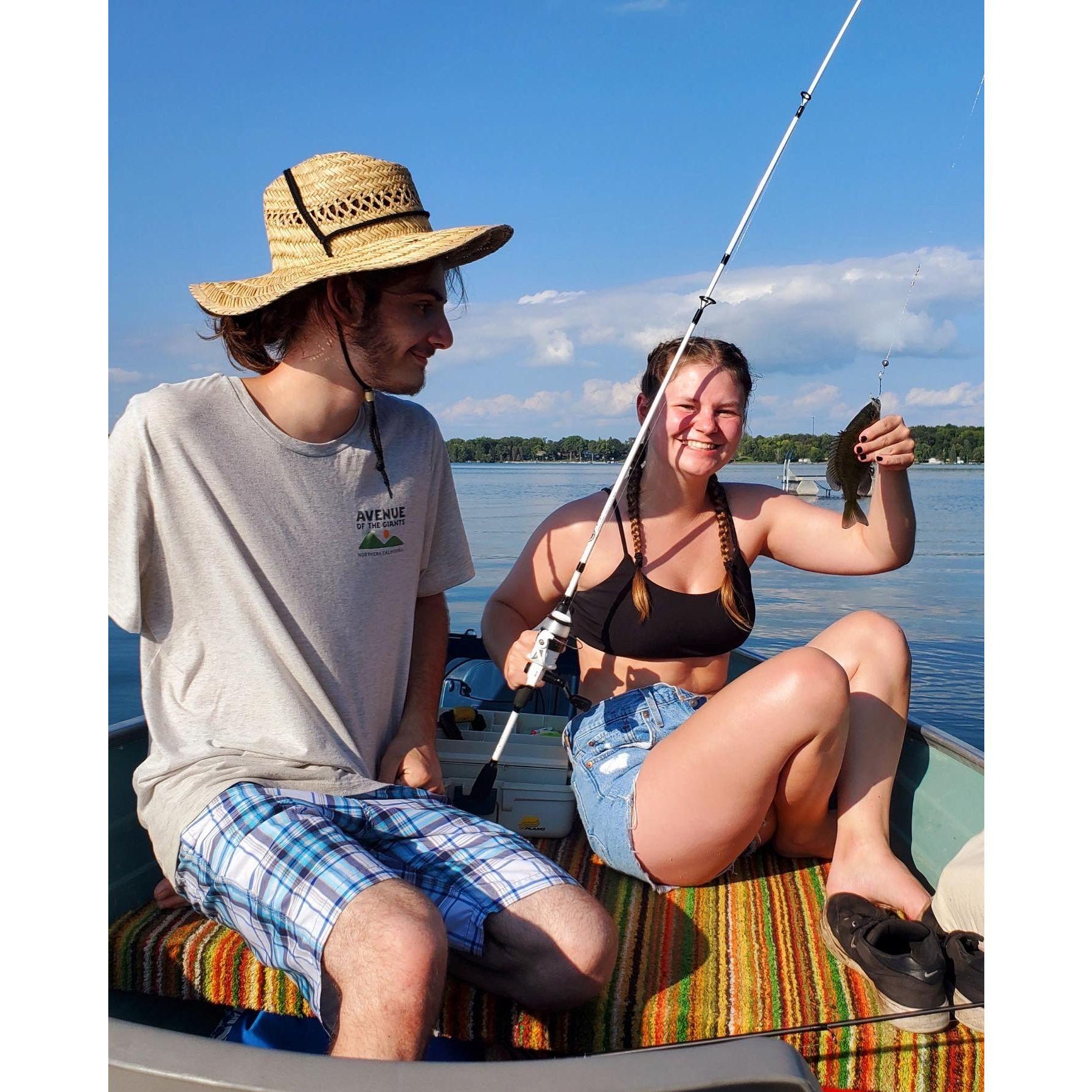 He was so proud I caught a fish lol