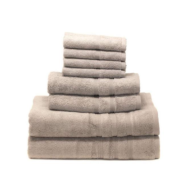 Mosobam 700 GSM Luxury Bamboo 8pc Large Oversized Bathroom Set, White, 2 Bath Towels 30x58 2 Hand Towels 16x30 4 Face Washcloths (Wash cloth) 13x13