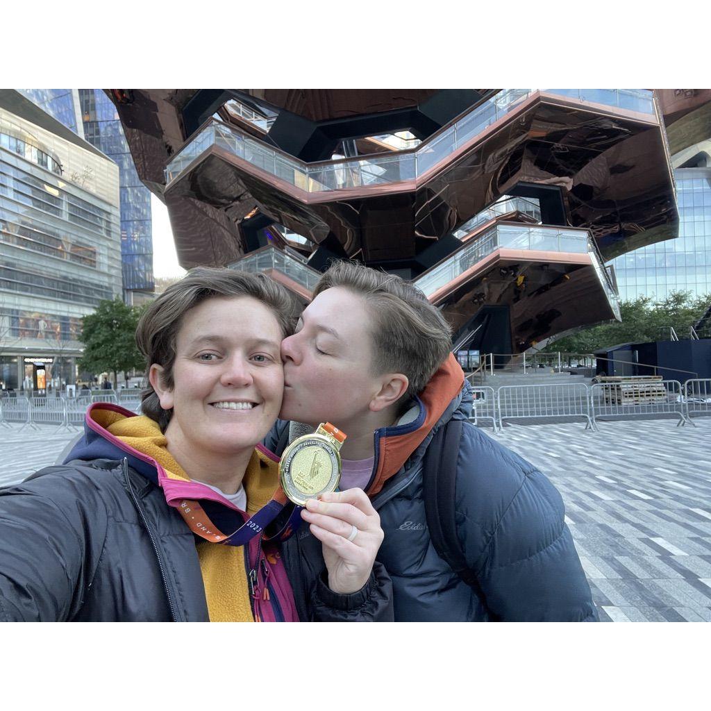 Robin's NYC Marathon where Michelle cheered her on all across the city, with plenty of croissants in tow.