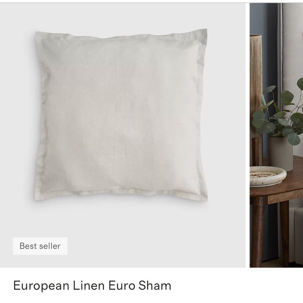European Linen Euro Sham (Color: Sand)