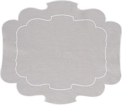 La Gallina Matta Parentesi Placemat, Color: Pearl (Gray)/White