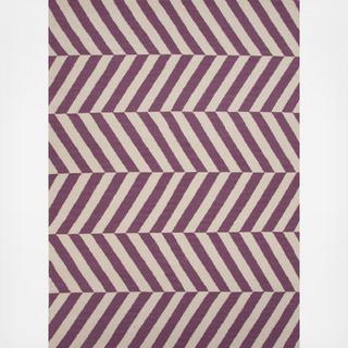 Flat-Weave Wool Salma Rug Purple/Ivory